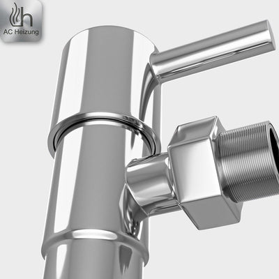 Eckventil 1/2" × 3/8" mit Quetschverschraubung — Chrom