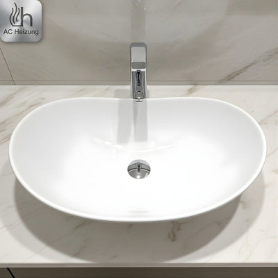 Aufsatzwaschbecken Vela — Oval, 61,5 × 36 cm
