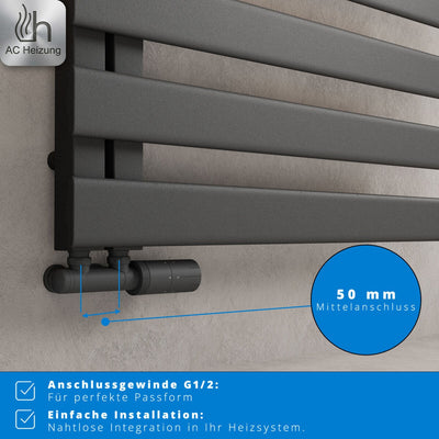 Handtuchheizkörper Lumen Premium — Anthrazit, 50 × 140 cm