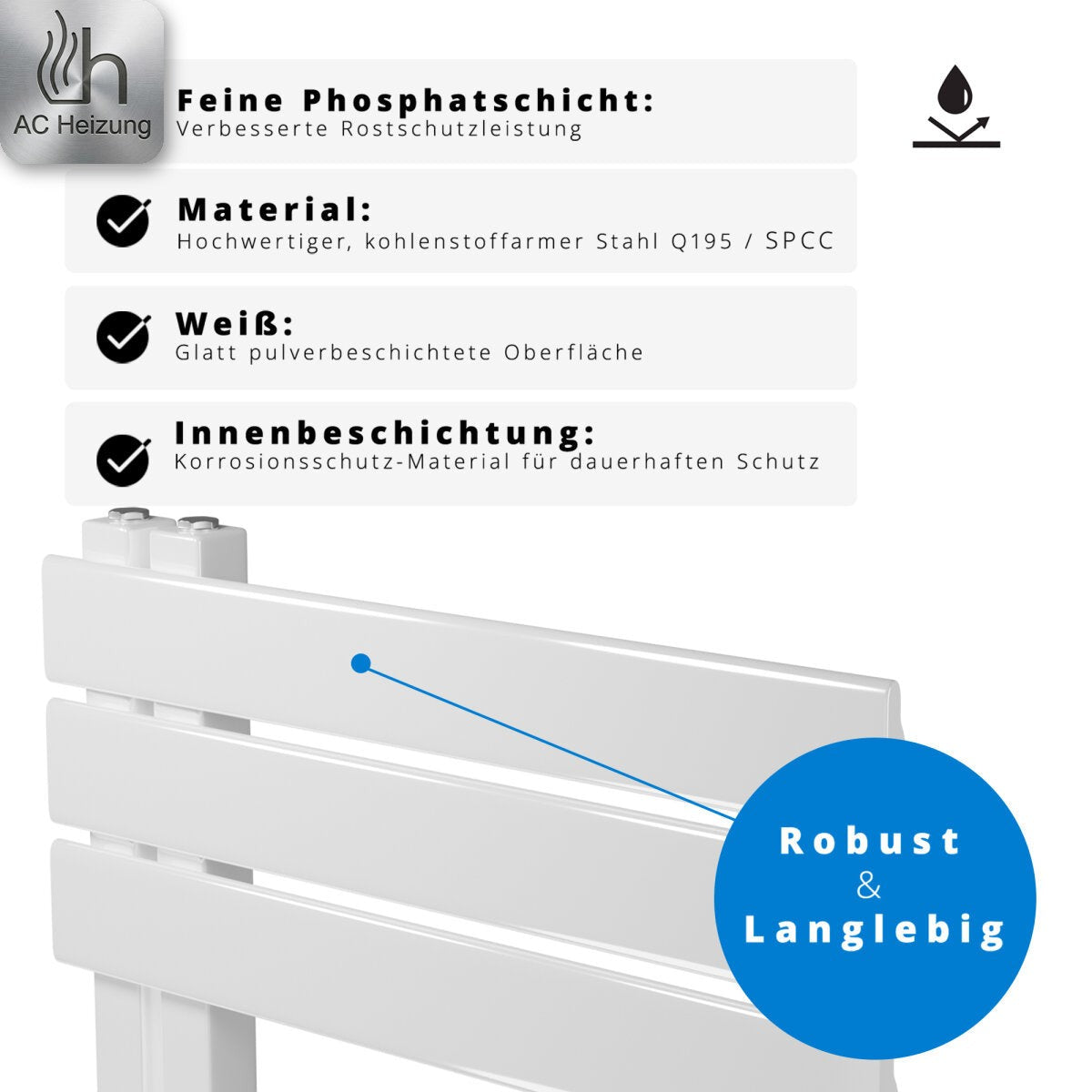 Handtuchheizkörper Lumen — Design, Vertikal