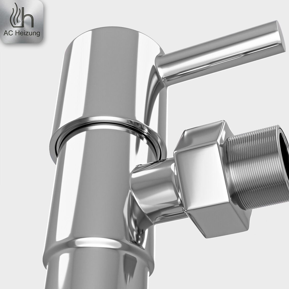 Eckventil 1/2" × 3/8" mit Quetschverschraubung — Chrom