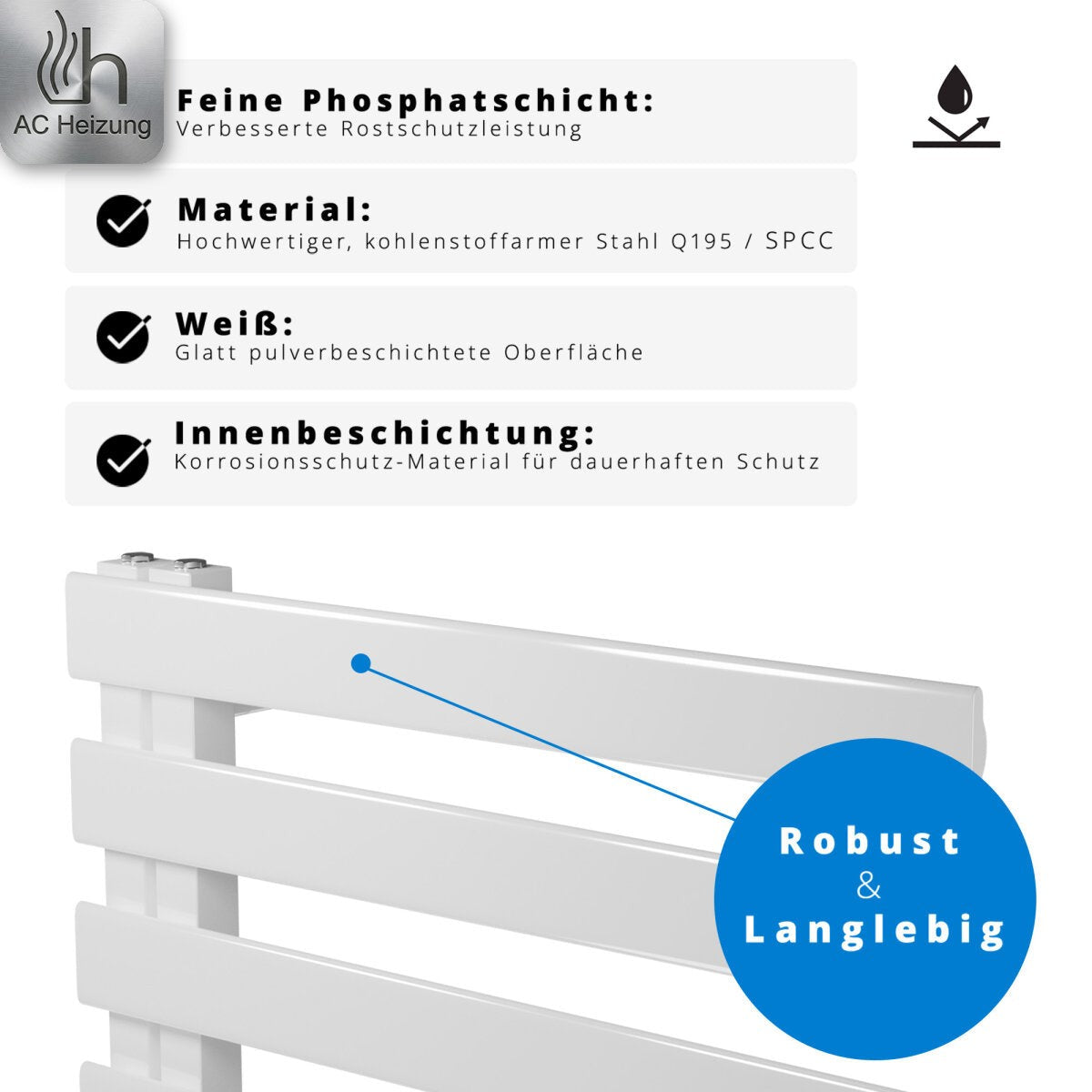 Handtuchheizkörper Lumen Premium — Design, Vertikal