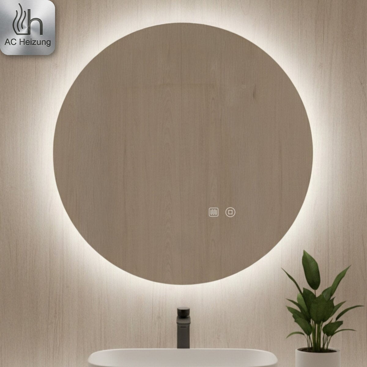 LED-Badspiegel Aura — Rund, Antibeschlag, Touch