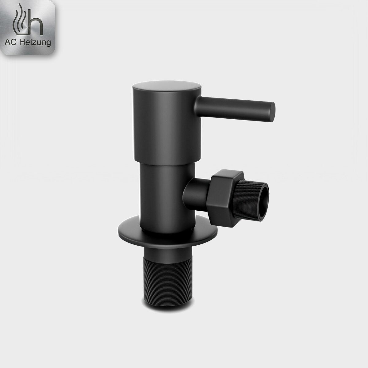 Eckventil 1/2" × 3/8" mit Quetschverschraubung — Schwarz Matt
