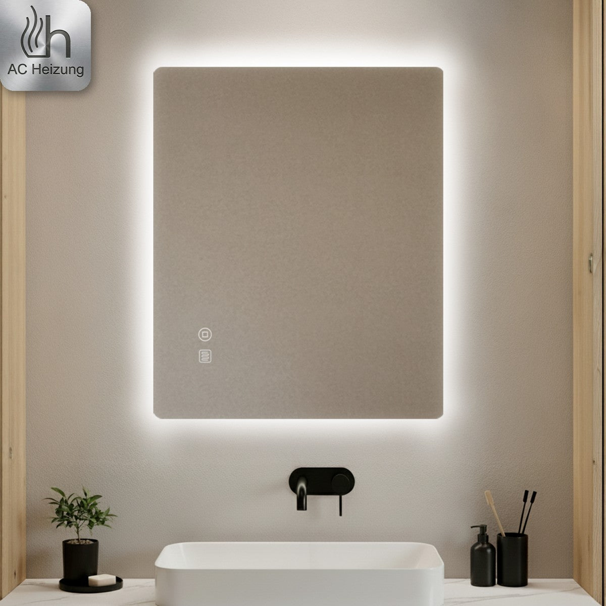 LED-Badspiegel Aura — Rechteckig, Antibeschlag, Touch