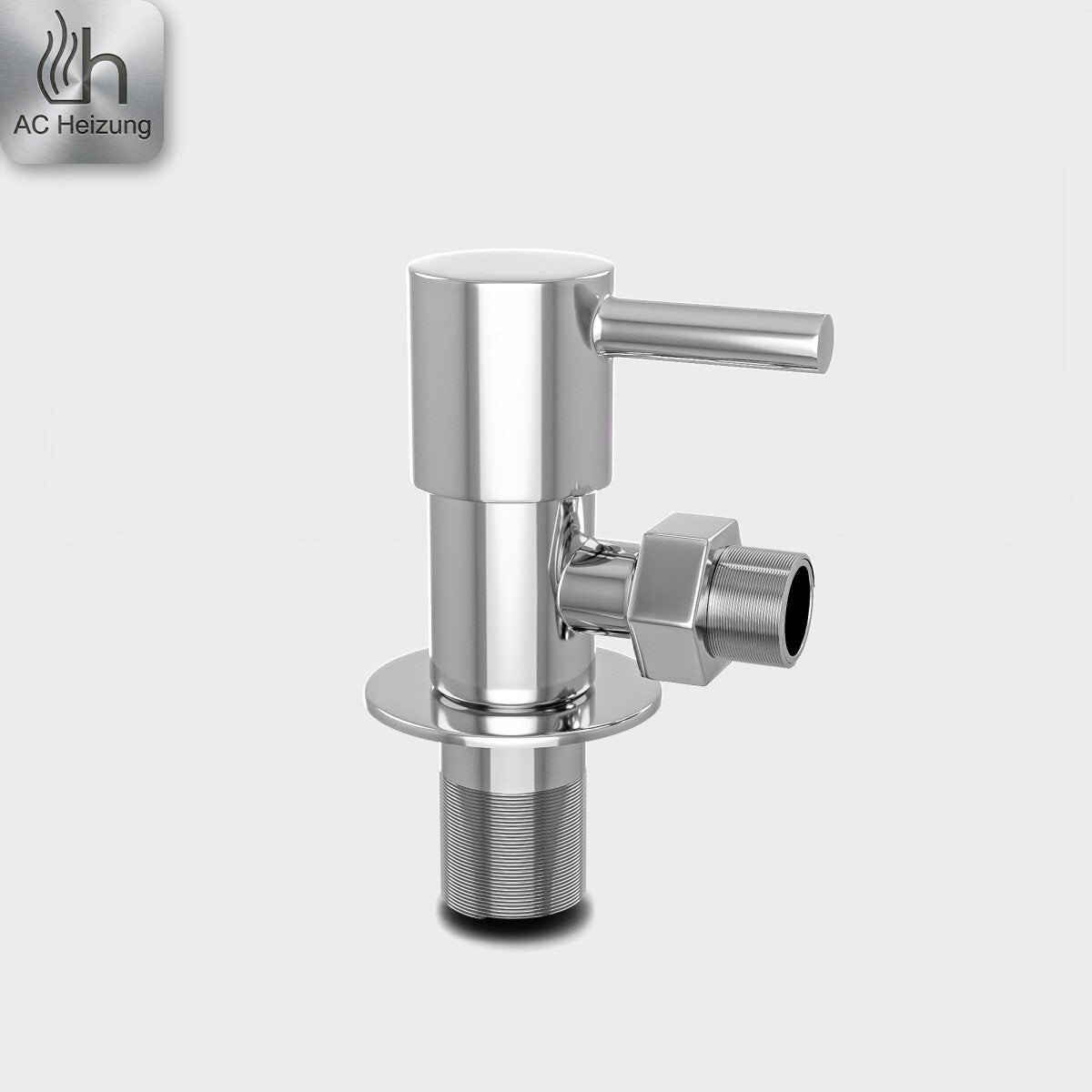 Eckventil 1/2" × 3/8" mit Quetschverschraubung — Chrom