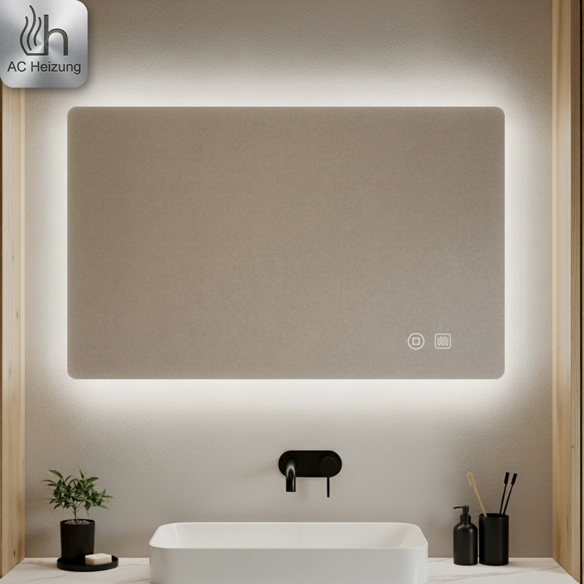 LED-Badspiegel Aura — Rechteckig, Antibeschlag, Touch