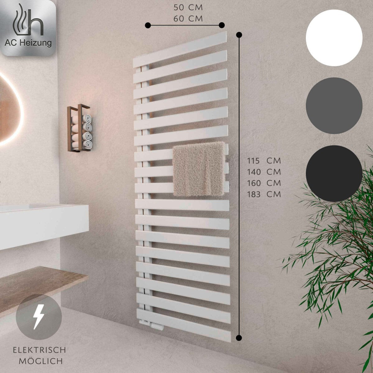 Handtuchheizkörper Lumen Premium — Design, Vertikal
